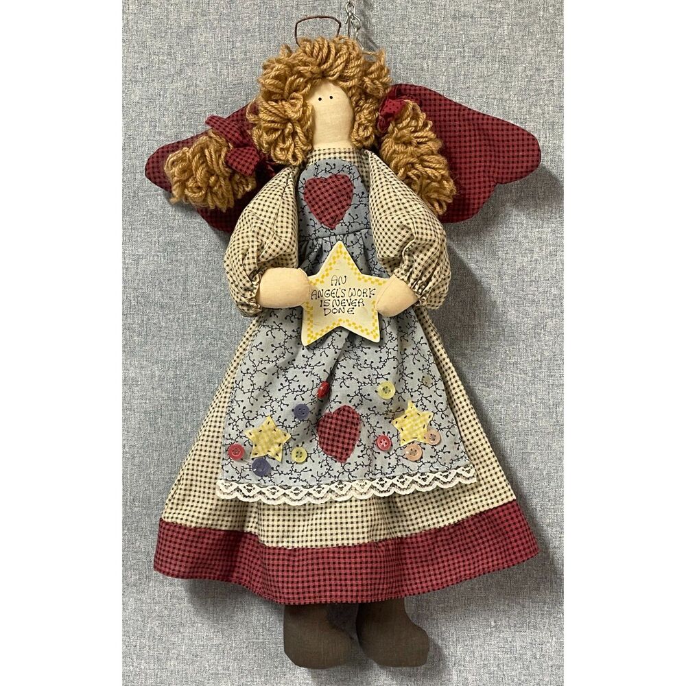 Vintage 1996 House of Lloyd Angel Doll Primitive Country Christmas Decor 18"